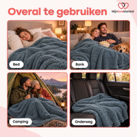 Love Blanket - Waterdicht Deken XL (145x216 cm) - Grijs